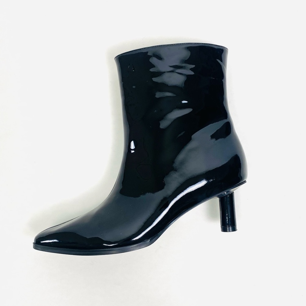 Jeffrey Campbell black patent leather booties
